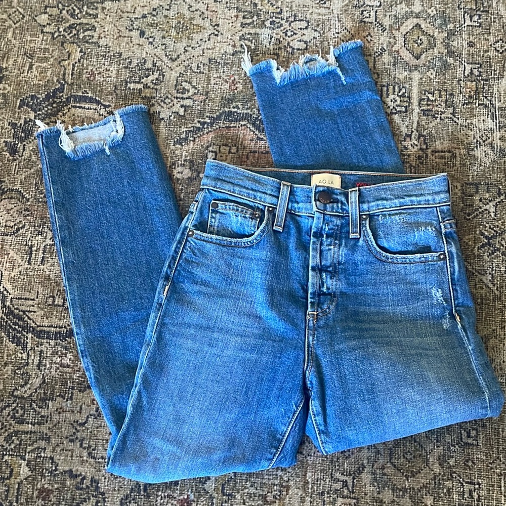 AO.LA by Alice and Olivia Jeans Size 25 Ripped Button Up Straight Leg